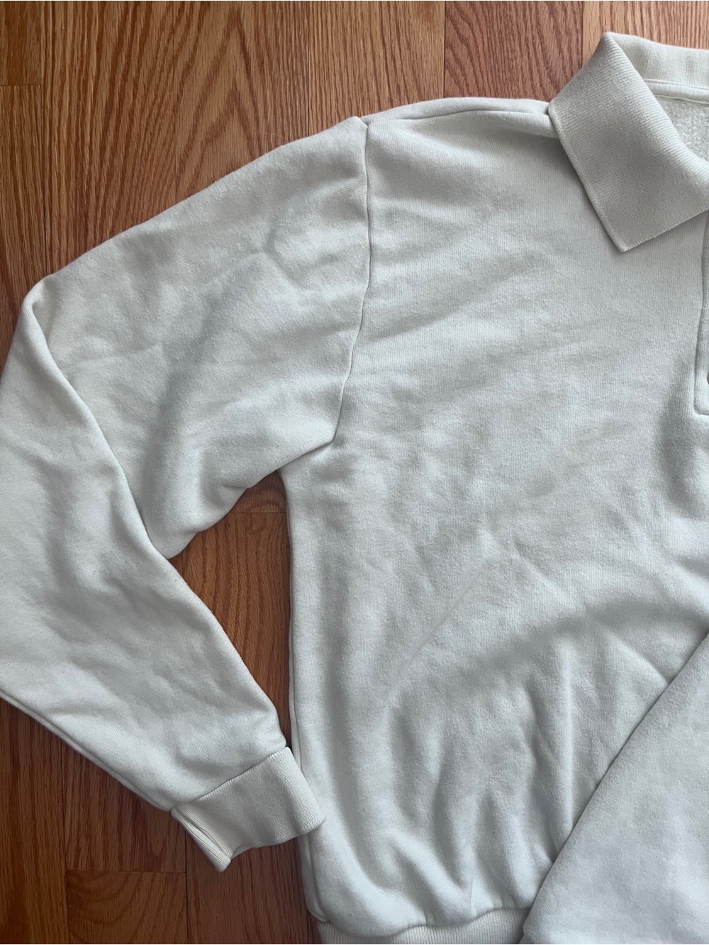 DONNI Eco Fleece Polo Sweatshirt in Powder - Picture 4 of 8